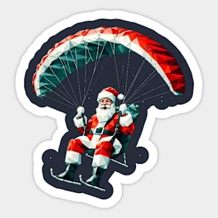 Christmas  Santa Paragliding Sticker